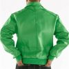 Pelle Pelle Applique Basic Green Leather Jacket