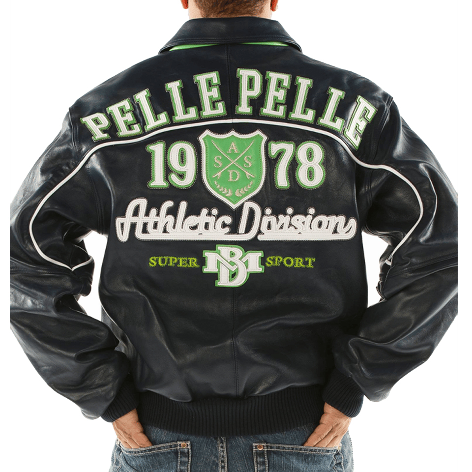 Pelle Pelle Athletic Division MB 1978 Navy Blue Leather Jacket