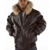 Pelle Pelle Basic Dark Brown Fur Hood Jacket