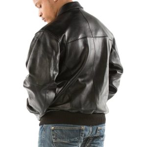 Pelle Pelle Basic Neoprene Logo Black Leather Jacket