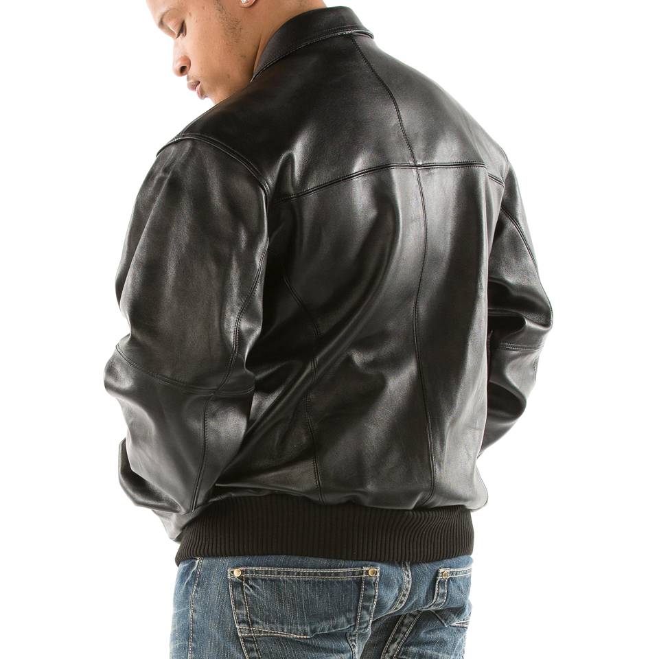 Pelle Pelle Basic Neoprene Logo Black Leather Jacket