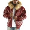 Pelle Pelle Basic Red Fur Hood Jacket