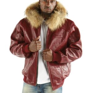 Pelle Pelle Basic Red Fur Hood Jacket