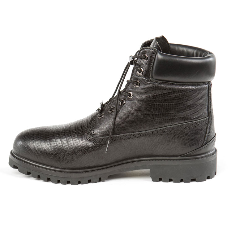 Pelle Pelle Basic in Black Iguana Genuine Leather Boots