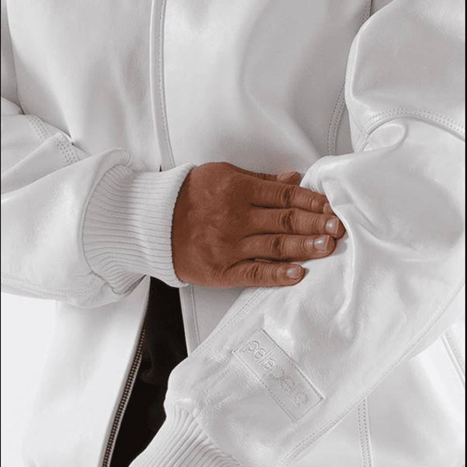 Pelle Pelle Basic in White Plush Men Leather Jacket