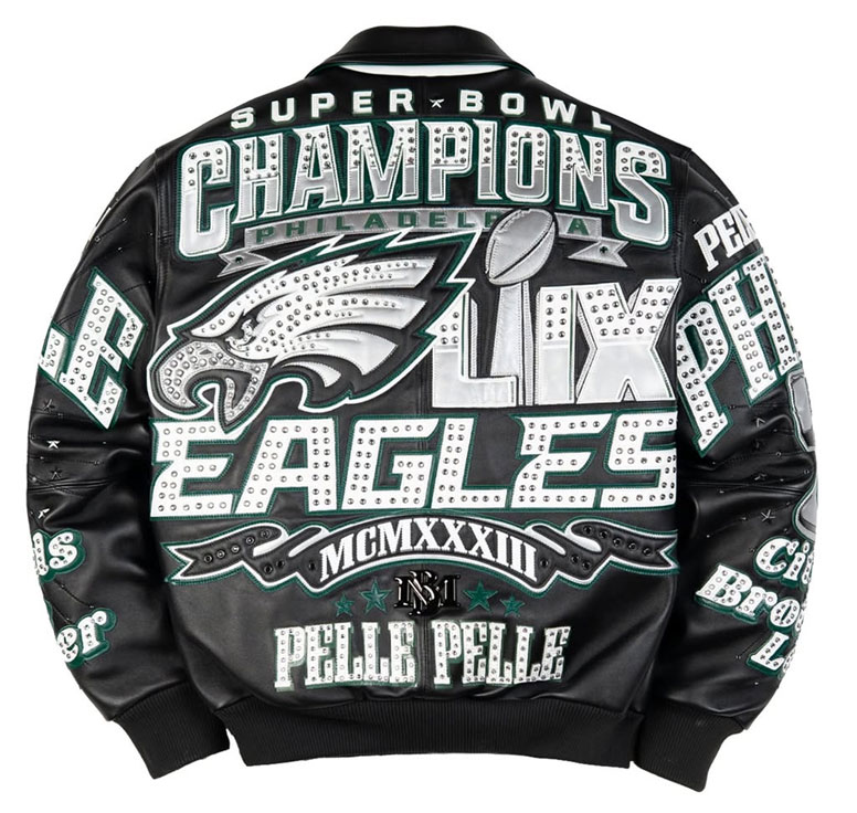 Pelle Pelle Black Bowl Championship Philadelphia Eagles Leather Jacket