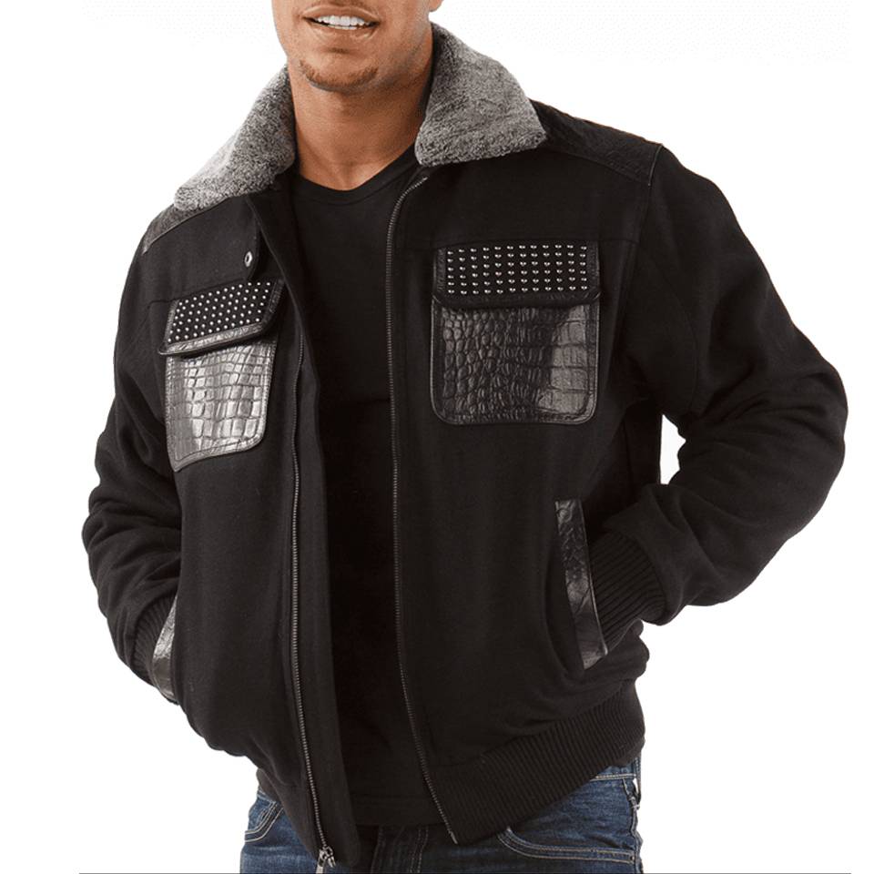 Pelle Pelle Black Gator Jacket