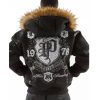 Pelle Pelle Black Last Man Standing MB Fur Hood Wool Jacket