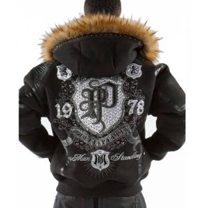 Pelle Pelle Black Last Man Standing MB Fur Hood Wool Jacket