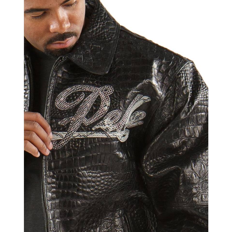 Pelle Pelle Black Script Leather Jacket