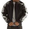 Pelle Pelle Black Shoulder Crest Script Jacket
