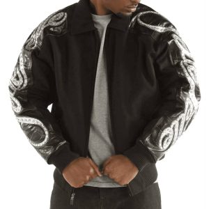 Pelle Pelle Black Shoulder Crest Script Jacket