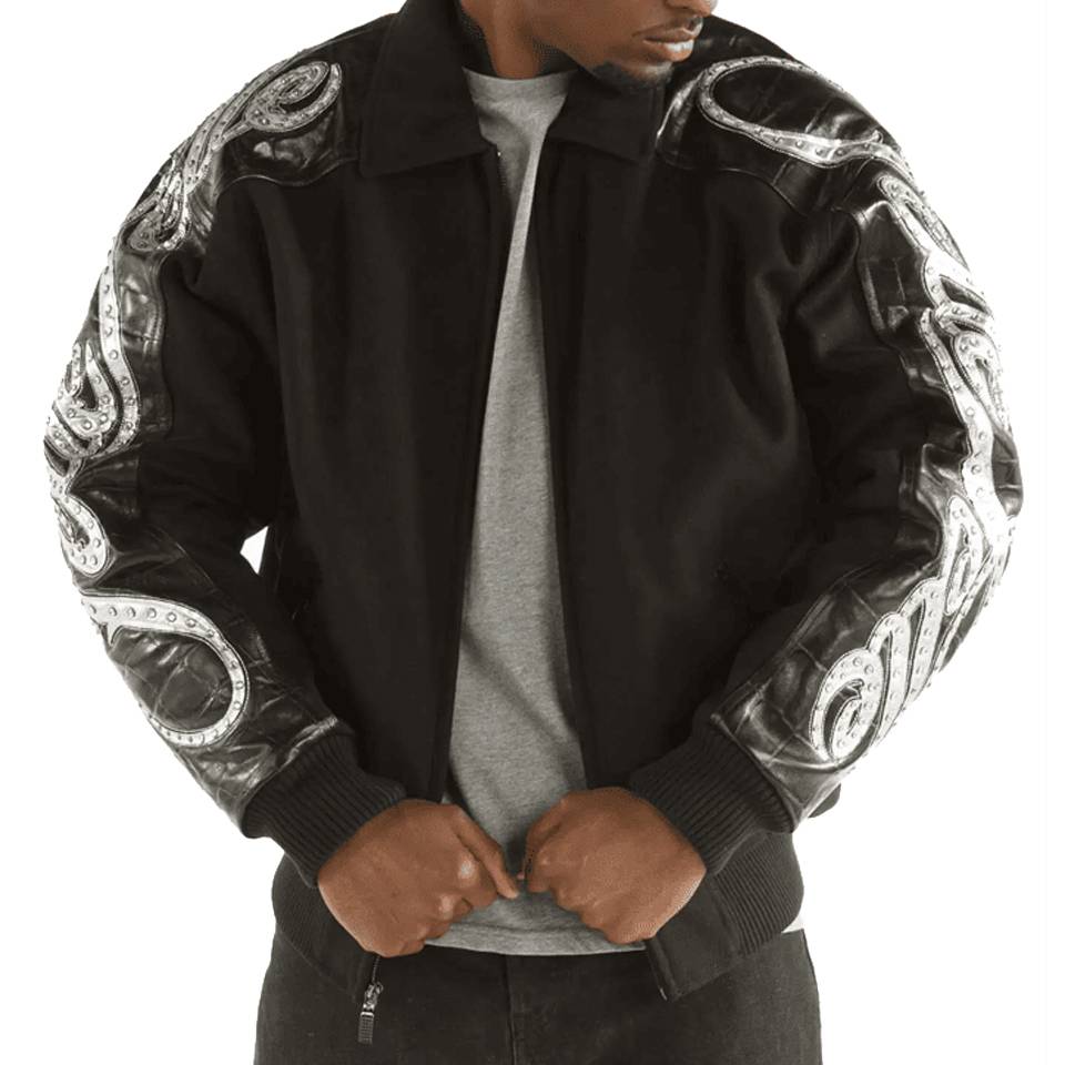 Pelle Pelle Black Shoulder Crest Script Jacket