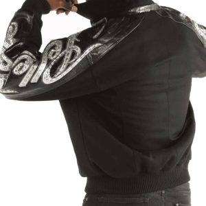 Pelle Pelle Black Shoulder Crest Script Wool Jacket