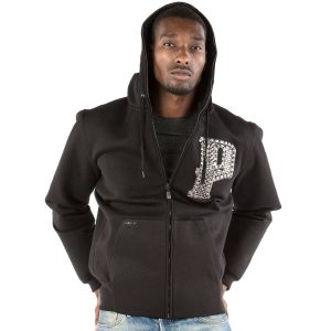 Pelle Pelle Black Studded P Full Zip Hoodie