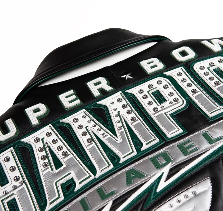 Pelle Pelle Black Super Bowl Championship Philadelphia Eagles Leather Jacket