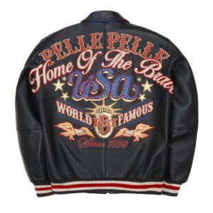 Pelle Pelle Black World Famous MB Leather Jacket