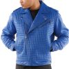 Pelle Pelle Blue Houndstooth Biker Jacket