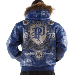 Pelle Pelle Blue Last Man Standing MB 1978 Fur Hood Leather Jacket