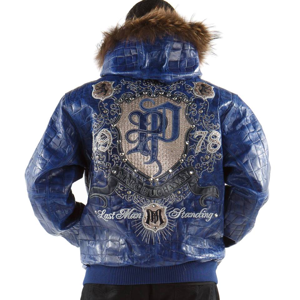Pelle Pelle Blue Last Man Standing MB 1978 Fur Hood Leather Jacket