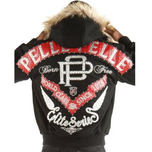 Pelle Pelle Born Free Elite Series Black Fur Hood Wool Jacket