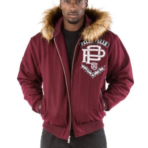 Pelle Pelle Born Free Elite Series Maroon Fur Hood Jacket
