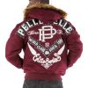 Pelle Pelle Born Free Elite Series Maroon Fur Hood Wool Jacket