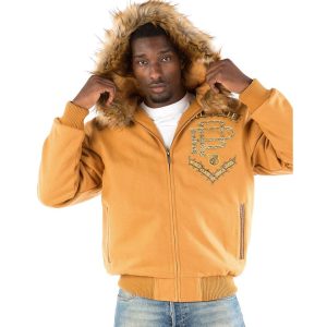 Pelle Pelle Born Free Elite Series Yellow Fur Hood Jacket