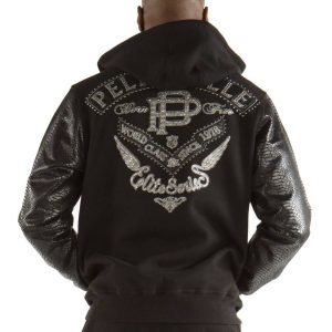 Pelle Pelle Born Free World Class Black Men's Wool Hoodie