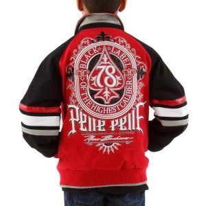 Pelle Pelle Boys Black Label of Highest Caliber Marc Buchanan Red Wool Jacket