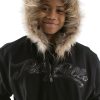 Pelle Pelle Boys Black Neoprene Logo Fur Hooded Jacket