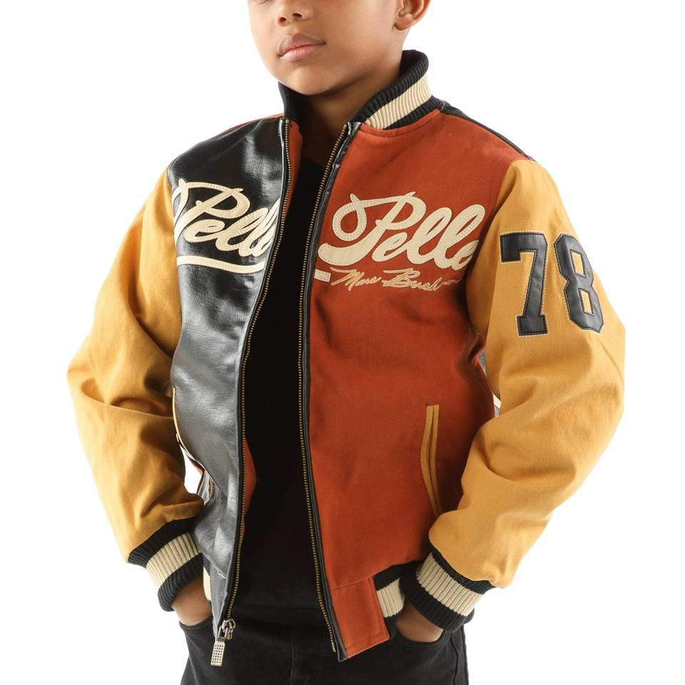 Pelle Pelle Boys Forever Fearless MB 1978 Yellow Varsity Jacket