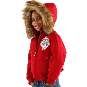 Pelle Pelle Boys Prestige Red Fur Hood Jacket