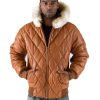 Pelle Pelle Brown Basic Fur Collar Hood Jacket