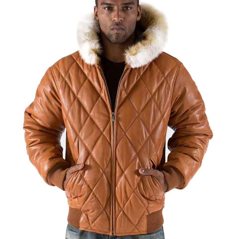 Pelle Pelle Brown Basic Fur Collar Hood Jacket