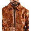 Pelle Pelle Brown Cabernet Alligator Leather Jacket