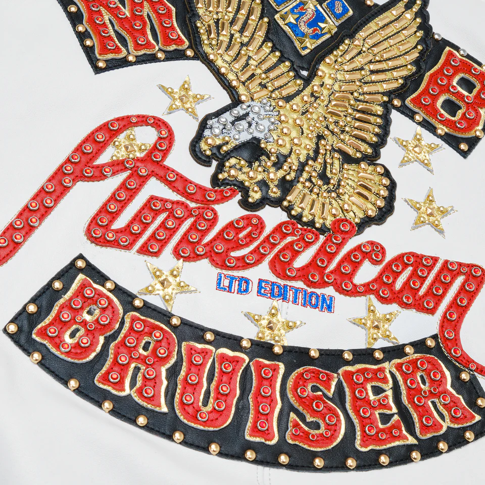 Pelle Pelle American Bruiser White Plush Women Crop Jacket - Image 7