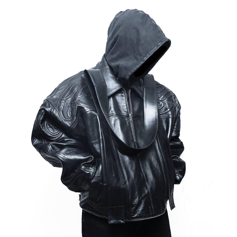 Pelle Pelle Carti Black Embossed Plush Leather Jacket