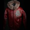 Pelle Pelle Chi Town MB 1978 Fur Hood Red Jacket