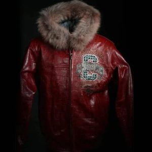 Pelle Pelle Chi Town MB 1978 Fur Hood Red Jacket