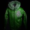 Pelle Pelle Chi Town MB 1978 Fur Hooded Green Leather Jacket