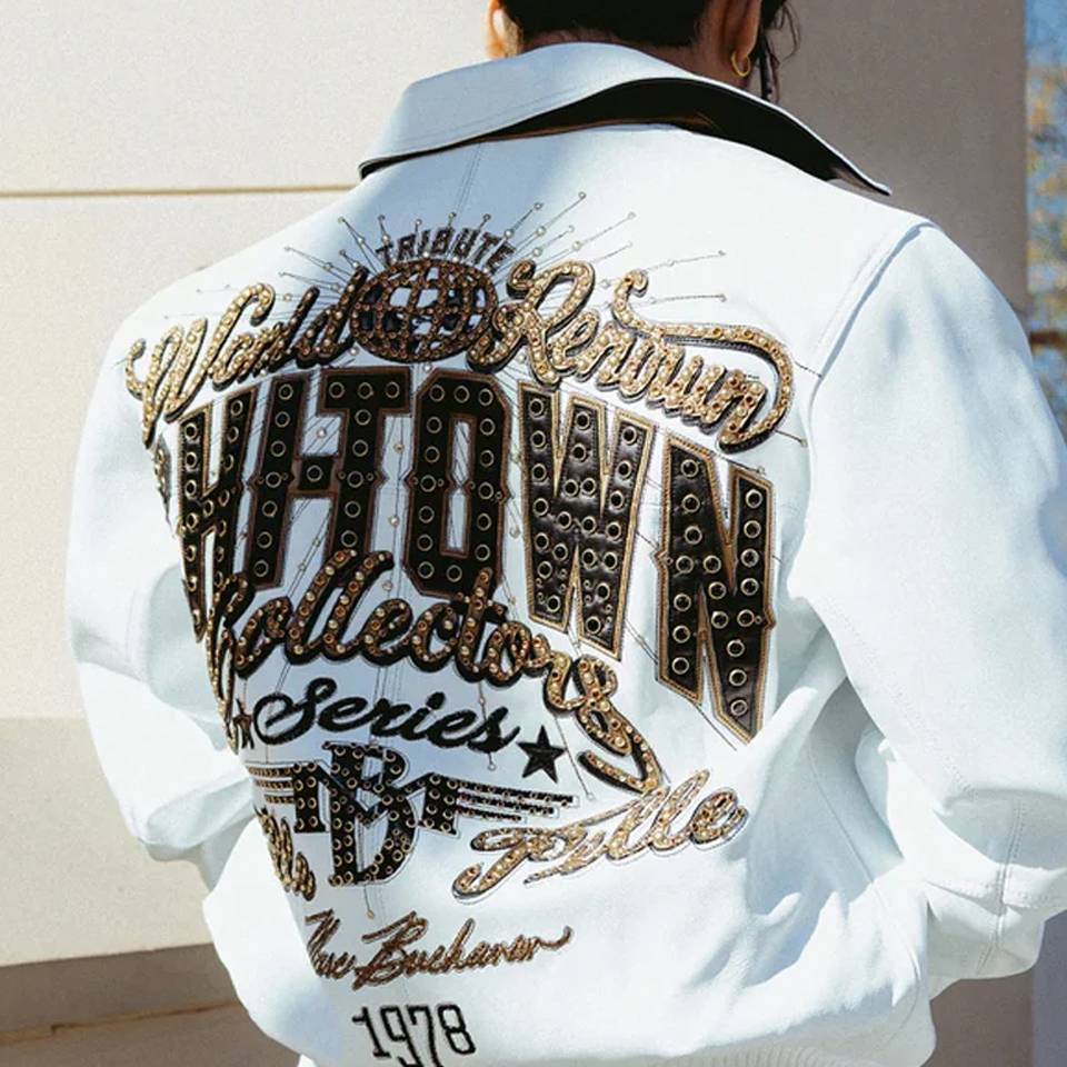 Pelle Pelle Chi Town Marc Buchanan 1978 White Leather Jacket