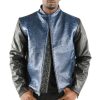 Pelle Pelle China Collar Blue Biker Jacket