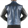 Pelle Pelle China Collar Blue Biker Leather Jacket