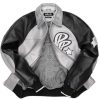 Pelle Pelle Classic Soda Club Silver and Black Plush Genuine Leather Jacket