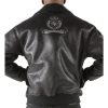 Pelle Pelle Coat of Arms Fur Collar Black Leather Genuine Leather Jacket