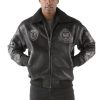 Pelle Pelle Coat of Arms Fur Collar Black Jacket