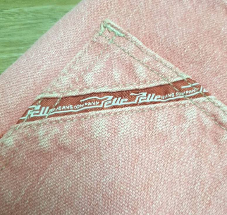 Pelle Pelle Coral Pink Denim Baggy Jeans Shorts