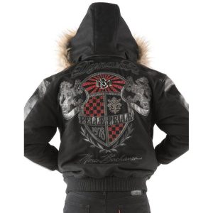 Pelle Pelle Dynasty MB 1978 Black Fur Hood Wool Jacket