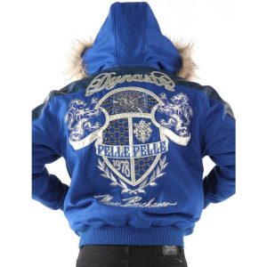 Pelle Pelle Dynasty MB 1978 Blue Fur Hood Wool Jacket